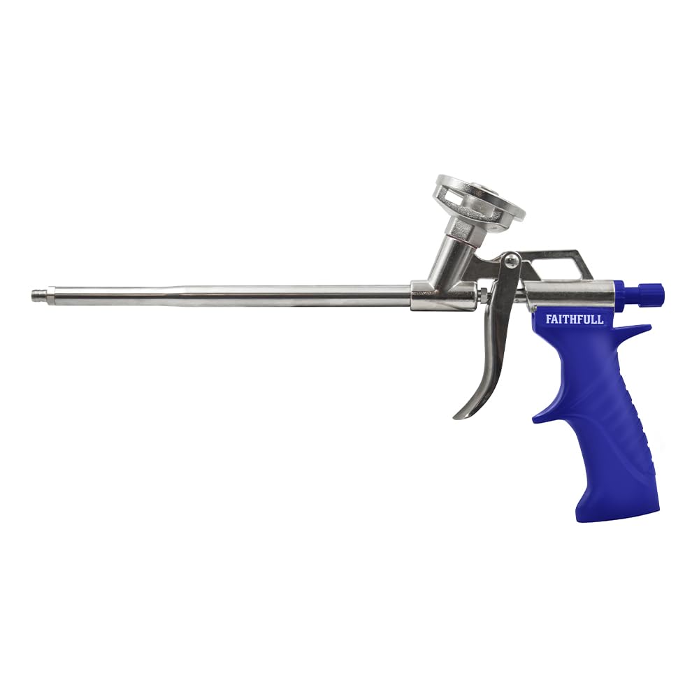 Faithfull Foam Spurt Gun, Stainless Steel Barrel & Needle, Sealant Dispensing Spray Applicator