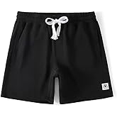 NIMENJOJA Mens 7" Sweat Shorts Cotton Workout Gym Jogger Lounge Shorts with Zipper Pockets