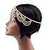 Hair Jewelry Head Band Head Chain for Women and Girls Gold Multi Layer Jewelry Drop Forehead Headband(gold)