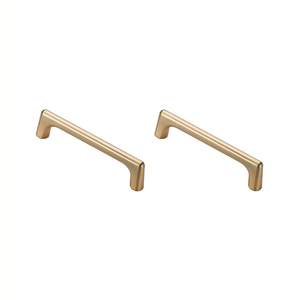 BOZONLI Copper Brushed Cabinet Handles Kitchen Drawer Knobs, Modern Bathroom Cabinet Knobs 96mm Hole Centers Square Cupboard Door Handle 2 Pack