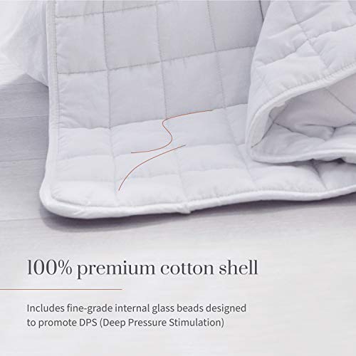 Everspread Weighted Blanket (5lbs, 34" x 48"), Dark Gray, Cotton with Glass Beads, Heavy Blanket