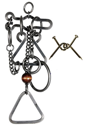 YANKEE INGENUITY _ Tavern Puzzles Heavy Metal Disentanglement-Style Brain Teaser _BONUS Twisted Nails Puzzle _ Bundled Items