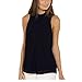 EFINNY Women's Chiffon Sleeveless Collar Blouse Tank Shirt Black 3XL