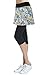 HonourSport Women Running Leggings with Pocket Side Slit Skirted Printed Capris Leggings