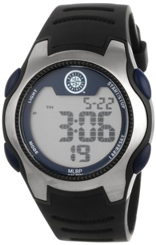 Game Time Men's Quartz Metal and Polyurethane Casual Watch, Color:Black (Model: MLB-TRC-SEA)