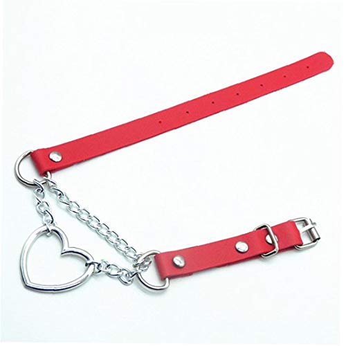 Catena-Corpo-Scuro-Cuore-Gotico-Catena-di-Aggancio-Collare-di-Cuoio-Harajuku-Punk-Girocollo-Donne-Ragazze-Nero-Chocker-Emo-Kawaii-Strega-Gioielli-1pc