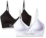 Calvin Klein Women's Horizon Seamless 2 Pack Bralette, Black/White, M