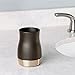 mDesign Decorative Metal Makeup Brush Cup Holders Tumblers for Bathroom Vanity Countertops - for Mouthwash/Mouth Rinse, Storing and Organizing Cosmetic Accessories - Bronze/Brown