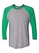 Next Level Women's Rib Collar 3/4 Sleeve T-Shirt, Envy/ Premium Heather, Large
