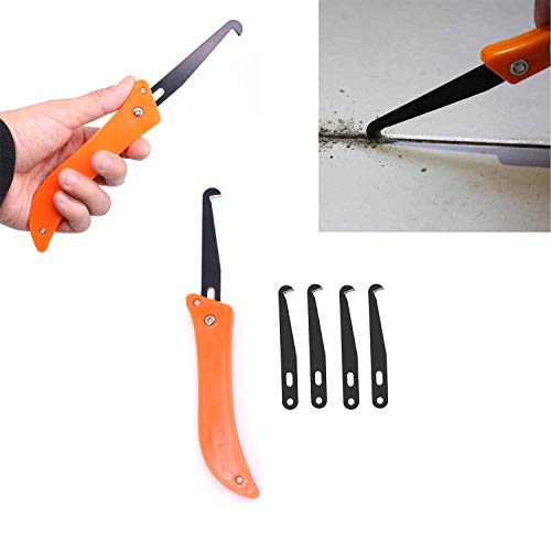 VERNUOS Caulking Tool Kit, 3 in 1 Silicone Caulking Tools,Replace 5 Silicone Pads,Sealant Finishing Tool Grout Scraper,4 Metal Ball Tile Caulk Finishing Tool and Grout Saw for Bathroom,Kitchen,Sink J - Thumbnail 3