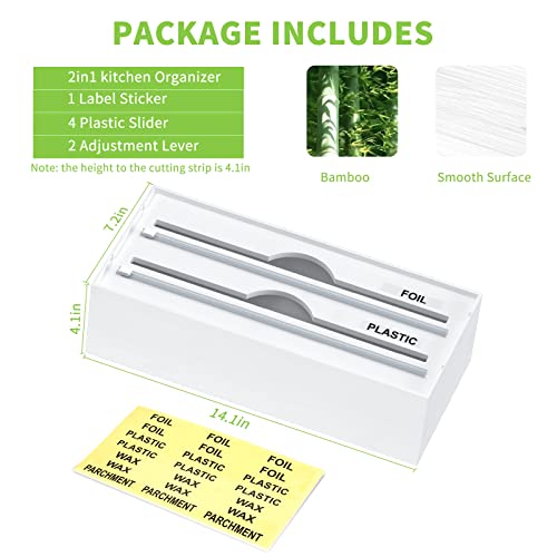 Foil And Plastic Wrap Organizer,PILIPILI Cling Film Cutter 2 In 1