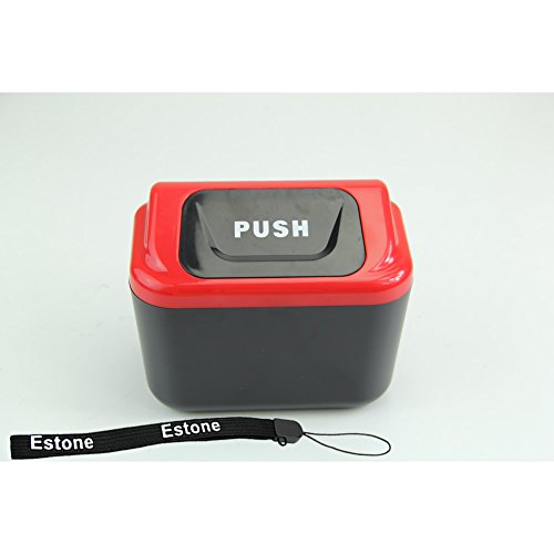 Estone Mini Auto Car vehicle Trash Rubbish Can Garbage Dust Case Holder Box Bin (Red)
