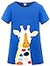 Kids Girls Giraffe Pattern Crew Collar Short Sleeve Cotton Casual T-shirt Dress