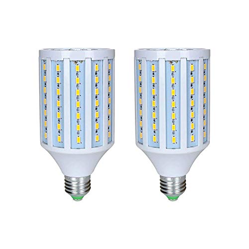 MD Lighting 25W E27 LED Corn Light Bulbs(2 Pack)- 98 LEDs 5730 SMD 2500lm COB Light Lamp Ultra Bright Daylight White 6000K LED Bulb 200 Watt Equivalent for Backyard Basement Barn Large Area,85V-265V