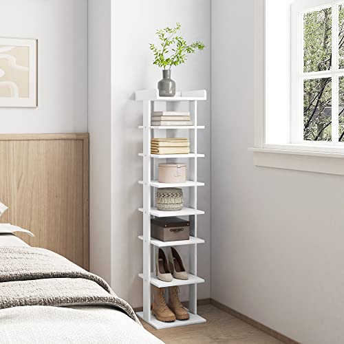 HOME BI 7 Tiers Vertical Shoe Rack, Tall Narrow Shoe Orgenizer,Skinny