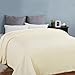 EASELAND Soft Queen Size Blanket Winter Warm Fuzzy Microplush Lightweight Thermal Fleece Blankets for Couch Bed Sofa,90x90 Inches,Ivory