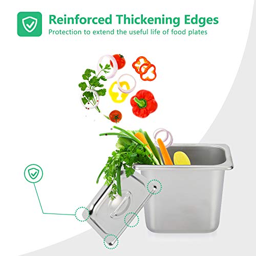 image for Kitma 1/9 Size Stainless Steel Solid Steam Table Pan Cover, Pan Lids, 