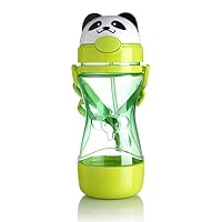 Newest 450ML Children Plastic Water Bottle Baby Health Straw Leakproof Bottles For Kids Sports Travel School Using Green