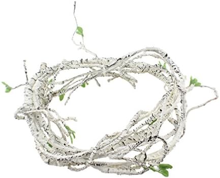 Emours Jungle Vine with Leaves Flexible Pet Habitat Decor for Lizards Chameleon Gecko Frogs Snakes, 5.9 ft White