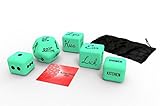 Kama Sutra Fun Sex Dice Glow in the dark fun perfect for couples, newlyweds, bachelor, and bachelorette parties (Hottest Green, XL 5 Pack)