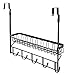 ESYLIFE Over The Door Hooks Organizer with Basket Hanging Storage Rack with Towel Bar, Black