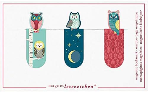 Magnetic Bookmark Night Owls Set of 3, Mehrfarbig