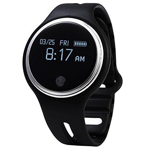 ZYOU E07 IP67 Waterproof Smart Watch Wireless Pedometer Sport Wristband Sleep Health Fitness Tracker Activity Bluetooth Sync Smart Bracelet for Android and iOS Phone Black