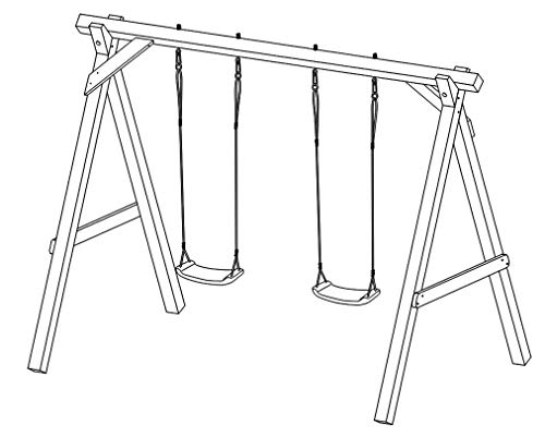 Gartenpirat Kinderschaukel Premium Holz Doppelschaukel Outdoor 2 Schaukelsitzen TÜV 240x180x200 cm – Bild 3