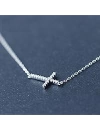 Gaste de Noyer Sterling Silver Created Diamond Cross Necklace Earrings for Women