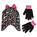 Nickelodeon Girls' Little JoJo Siwa Hat and Gloves Cold Weather Set, Black/Pink, Age 4-7