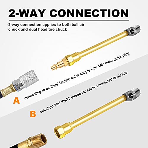 2 Way Connection Heavy Duty Air Chuck Set1/4 Inch Female NPT Closed