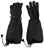 N'Ice Caps Little Kids 100 Gram Thinsulate Waterproof Elbow Length Snow Gloves (6-8 Years, Black)