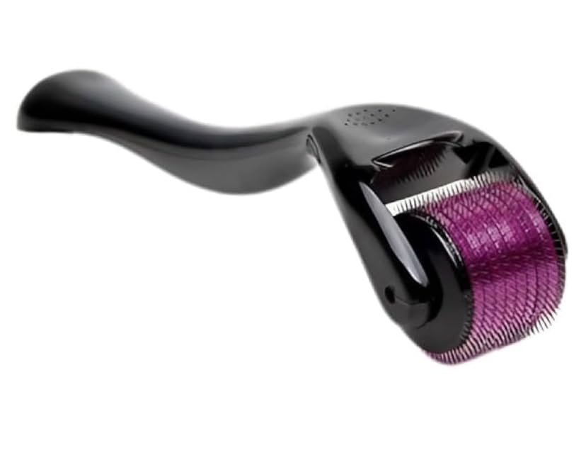 Derma Roller, 1.0mm Microneedling Roller for Men and Women, Facial Roller for Beard Growth, Scar Removal, and Facial Skin Care, Hair Growth Stimulator - Pink