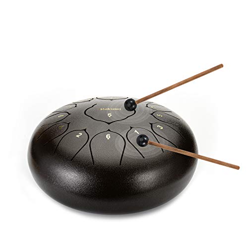 12 Inch 13 Note Steel Tongue Drum Percussion Instrument Lotus Hand Pan Drum with Drum Mallets Carry Bag - Thumbnail 3