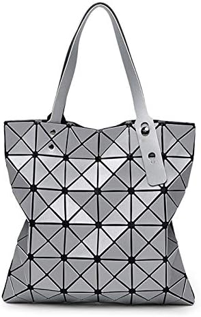 DingXiong Japan Bao Diamond Lattice Tote 66 Handbag Lady Geometry Laser Women Beach Shoulder Lucent Prism Holographic