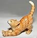 CAT Ginger TABBY Stretches New MINIATURE NORTHERN ROSE R314D