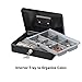 SentrySafe Black Metal Box, Locking Cash Box With Removable Money Tray, Money Holder for Cash, Locks with a Key, Small, CB-10