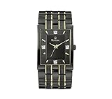 Bulova Men's Black and Gold Stainless Steel with Black Dial Watch