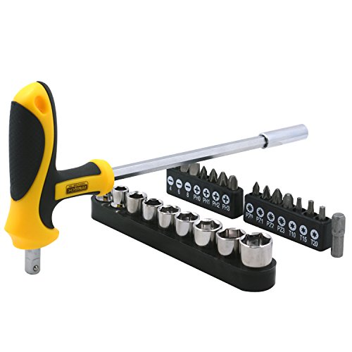 Acekit T-handle 25 In 1 Multi Bits Hex Socket Wrench Screwdriver Set Deep Nuts Driver