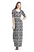 82 Days Women'S Rayon Span Printed Maxi Dress with Elastic Waistband - Solid