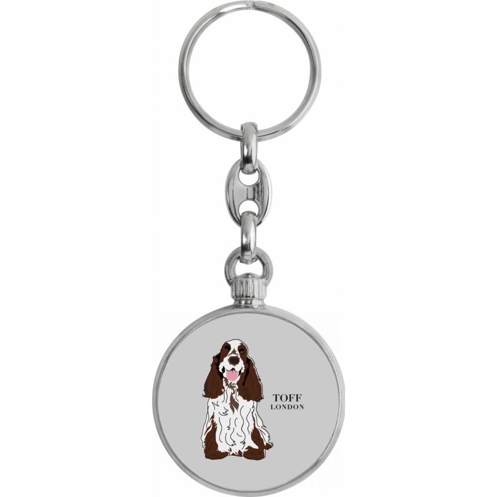 Toff London Brown And White Cocker Spaniel Dog Keyring
