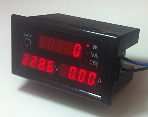 Digital Multimeter AC 80-300V 100A Volt Amp Active Power Factor Meter, Amperage Voltage Tester Voltmeter Ammeter Watt Meter, Red Digital Tube Display with Current Transformer (80V-300V BLACK)