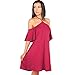 Dreaweet Women's Cut Out Trumpet Sleeve Strap Off Shoulder Casual Loose Dress