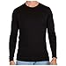 MERIWOOL Mens Base Layer - 100% Merino Wool Midweight Long Sleeve Thermal Shirt Black