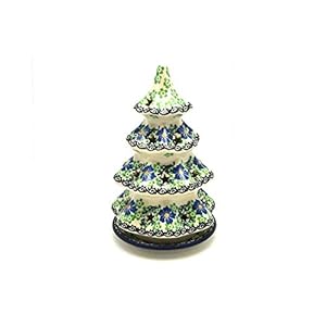 Polish Pottery Christmas Tree Luminary – Large (8″) – Sweet Violet
