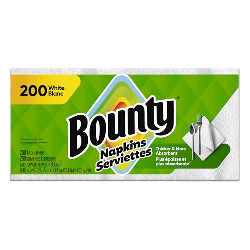 BOUNTY QUILTED NAPKINS 1-PLY 12 1/10 X 12 WHITE 200/PACK (96595PK)