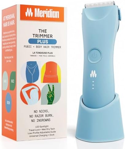 MERIDIAN Trimmer Plus Body Hair Manscaping Trimmer, Adjustable Guard ...