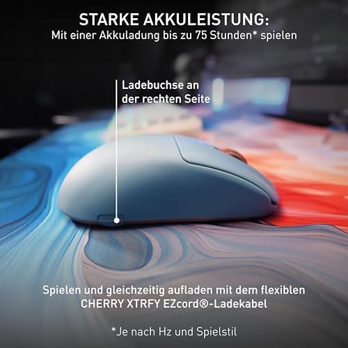 M68 Wireless, Ultraleichte Kabellose Gaming-Maus, 2,4 GHz Funk, Optimiert für esports, Symmetrische Form mit Besonders Niedriger Front, Blau