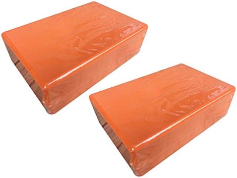 Yoga Block, Set of 2 - Supportive Latex-Free EVA Foam Soft Non-Slip Surface for Yoga, Pilates, Meditation (Orange, 2PCS)