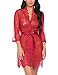 BEAUSOM Women's Lace Kimono Robe Short Sheer Nightgown Lingerie Chemise Set